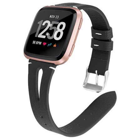 Klockarmband i Äkta Läder för Fitbit Versa Smartklocka