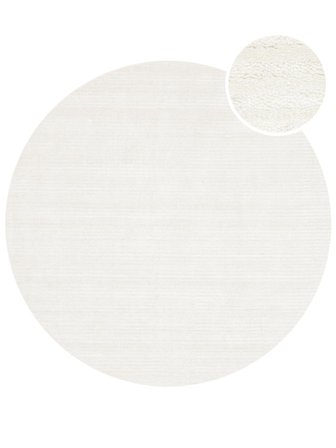 Ensfarget Fine Stripe Vit Rundt Oeko-Tex Teppe