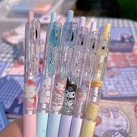 6 stk Anime Gel Pen Kawaii Tegneserie Trykkpenn Student Barn