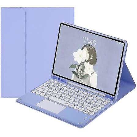 Ipad 9. generation 8. 7. generation 10,2 tommer/air 3 Pro 10,5 tommer tastatur etui med touchpad sødt rundt tast farvetastatur aftageligt Bluetooth 