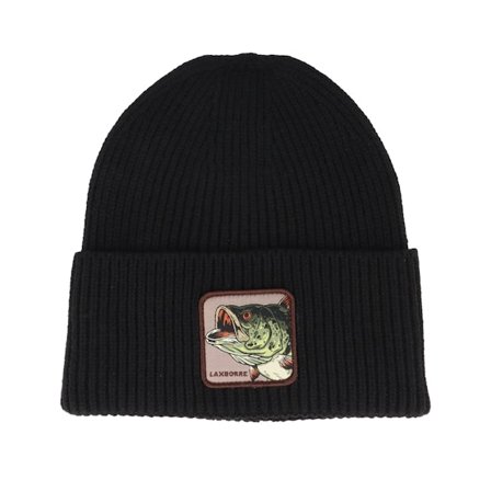 Skillfish - Noir cuff Bonnet - Laxborre Recycled Black Oversized Cuff Beanie @ Hatstore