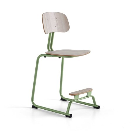 Elevstol YNGVE, medstativ, höjd 610 mm, grön/ask