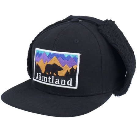 Wild Spirit - Svart earflap Keps - Jämtland Canvas Flatbrim Black Earflap @ Hatstore