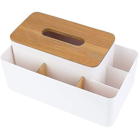 Monitoiminen säilytyslaatikko bambu työpöydän järjestäjä irrotettava kudoksen järjestäjä kasvojen kudoksen pidike, pöydän säilytyslaatikko, 