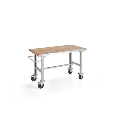 Arbetsbänk på hjul, 1500x800 mm, ekparkett