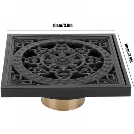 Kvadratisk duschgolvavlopp, 10x10cm Svart Koppar Europeisk Retro Hi