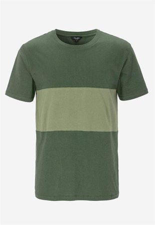 Cellbes of Sweden - T-shirt med en bred stribe i mørkegrøn til herrer i størrelse 6XL