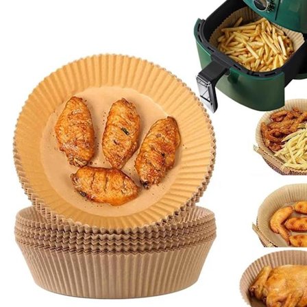 Air Fryer Papir 200-pakning - 20cm Engangspapir for Airfryer brun[CO]