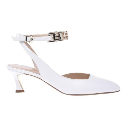 Baldinini, White calfskin slingback court shoes Biały, Kobieta, Rozmiar: 37 EU