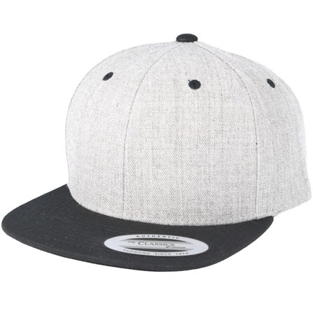 Yupoong - Grigio snapback Cappellino - Kids Classic Heather Grey/Black Snapback @ Hatstore