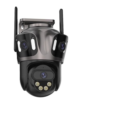 WIFI IP-kamera, tre linsdesign, 8MP högupplösning,3 objektiv med 128G, EU-kontakt