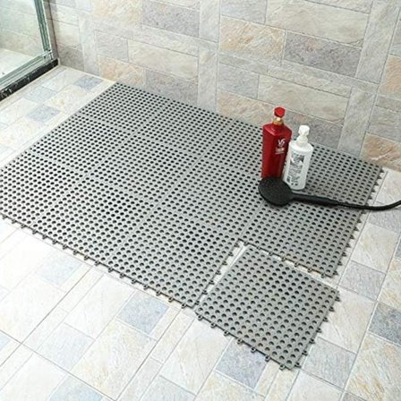 Gummimatta Grå 10 st Interlocking Mjuk PVC Halkskyddad Kakel Splicing Vattentät Matta