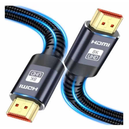 Ultrasnabb 8K 60Hz HDMI-kabel 1M, Highwings 48Gbps HDMI Flettet Kabel - 4K@120Hz 7680P, DTS:X, HDCP 2.2 & 2.3, HDR 10, EARC