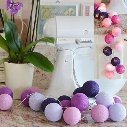3 meter 20-LED ljusslinga bomullsboll fairy girlang jul utomhusdekoration//Batteri[D]
