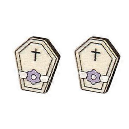 Halloween Kiste Måne Flagermus til Dukke Træ Øreringe Kranie Slik Heksehat Mode Punk Ørestikker til Kvinder Piger Tilbehør