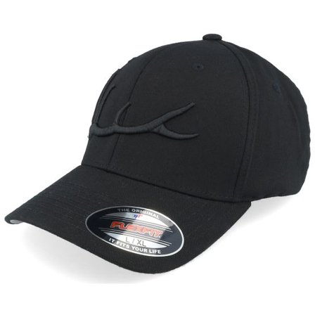 Hunter - Svart flexfit Keps - Elk Antler 3d Black Flexfit @ Hatstore