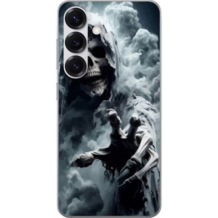 Yhteensopiva Puhelinkuori Samsung Galaxy S25 Grim Reaper juliste kuoleman kallo tumma taide kauhu aave sumu kuoleman kallo pelottava tumma suunnittelu