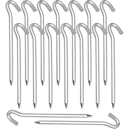 Pløkker Pløkker, 20 stk. Teltpløkker Jordpløkker Pløkker Krog til Telt Camping Havearbejde Galvaniseret Stål Teltpløkker Sølv