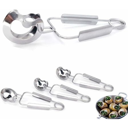 4 stk. rustfrit stål sneglepincet sneglegafler snegleklemmer køkken madpincet serveringspincet mini køkkenpincet nem rengøring, til hjem restaurant Ho