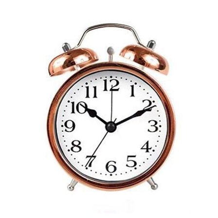 Metallbordsur med alarm och gyllene kontinuerlig sekundvisare