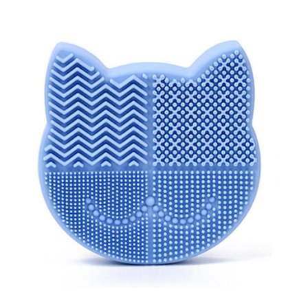 2-in-1 meikkisiveltimien puhdistusmatto ja siveltimien kuivausteline, silikoninen kissanmuotoinen siveltimien puhdistuslevy sisältää kosmeettisten 