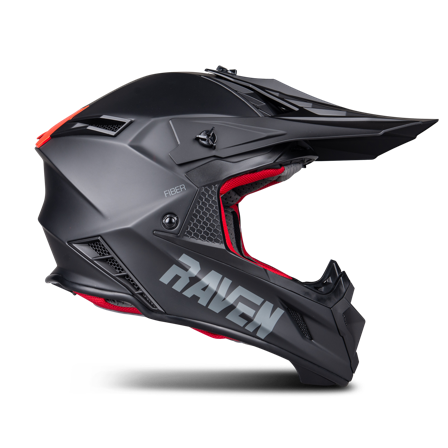 Kask Cross Raven Aspire Evo Matowy Czarny/Czerwony XL