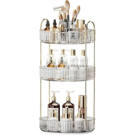 Sminkstativ / Sminkstativ - 2/3 Skuffer Sminkeoppbevaring/360 Roterende Sminkestativ Organizer/Sminkeverktøy Whit