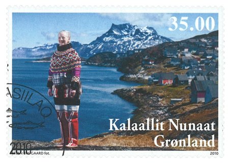 Grønland - Dr. Margrethe 70år - Stemplet frimærke