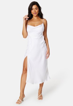 Bubbleroom Occasion-Satin Midi Wedding Gown-44