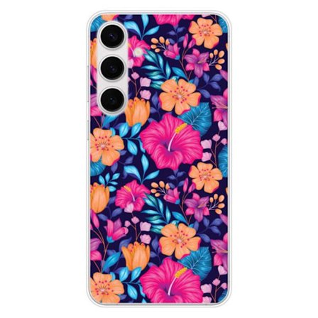 Coque en silicone imprimée - 1001 coques - Samsung Galaxy S24 FE - Fleurs exotiques - Souple - Transparent