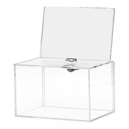 Akryl Donationsboks - Boks kompatibel med Afstemning, Velgørenhed, Meningsmålinger, Undersøgelser