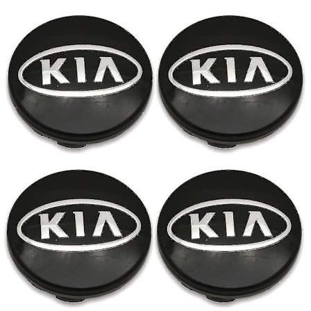 Sorte Kia Hjulkapsler 60mm 4 stk. Til Picanto, Rio, Forte, Ev, Soul, Ceed