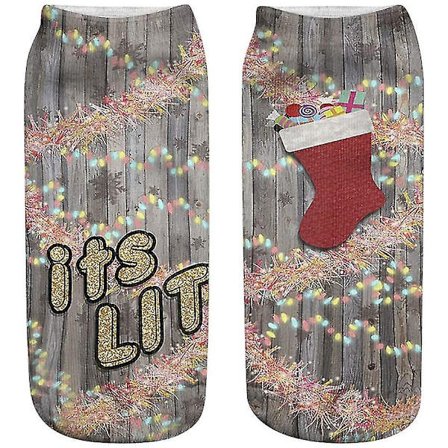 Unisex Julstrumpor Sneakersockor Dam Herrstrumpor 3d Print Komfort Midja