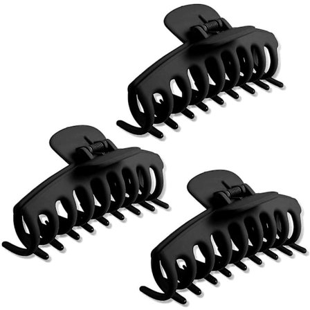 Set med 3 stora hårklämmor, klor, hårklämma för kvinnor, plastklämma