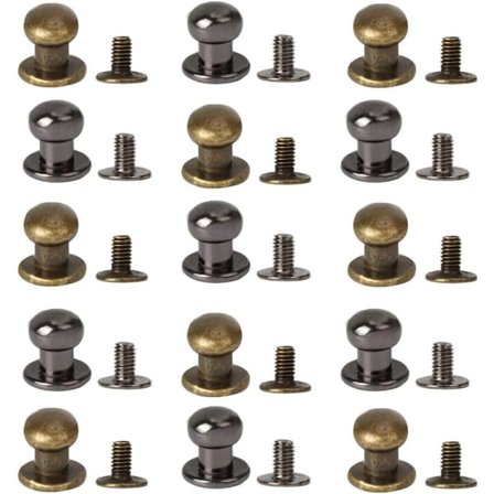 Runda Nitar Knappar 40 St Leather Nitar Rund