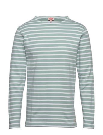Breton Striped Shirt "Houat" T-Langærmet Skjorte Grøn Armor Lux