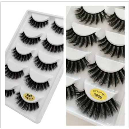 10-par lösögonfransar - 3D faux mink 5-par G600+ 5-par G800