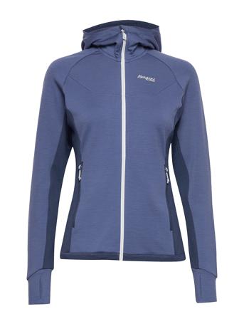 Cecilie Wool Hood Jkt Sweat-shirts & Hoodies Fleeces & Midlayers Blå Bergans*Betinget Tilbud