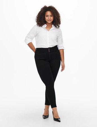 ONLY Carmakoma Caranna Life Hw Sk Ank Jeans Black Noos - Black - 42 x 34