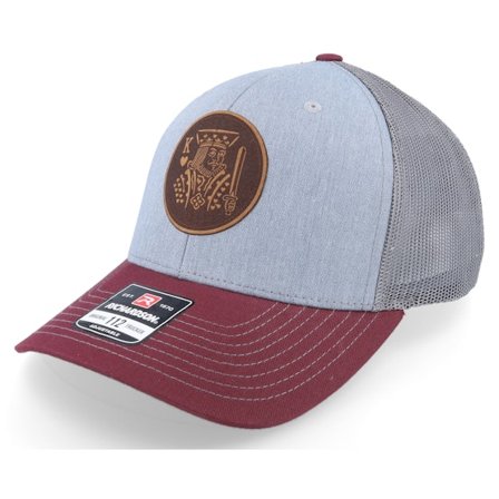 Iconic - Grijs trucker Cap - Poker King Heather Grey/Charcoal/Maroon Trucker @ Hatstore