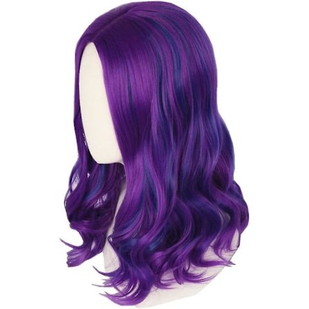 Lilla og blå blandet parykk for barn - Halloween kostyme cosplay parykk