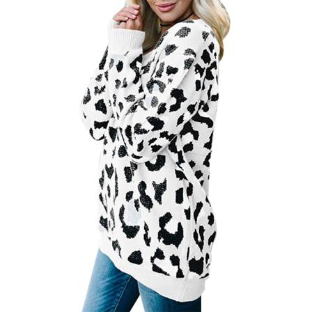 Damer Löst Stickade Ytterkläder Dam Långärmad Tröja Cardigan