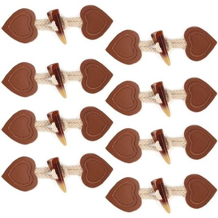 12 Par Knapper Syntetisk Læder Toggle Knapper Læder Toggle