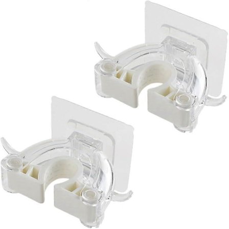 2 stk. Sømløs Moppekrog Kostefæste Moppekostklemme Moppeholder Kostopbevaring Vægmonteret Kosteholder Vægmonteret Kostefæsteklemme til kost