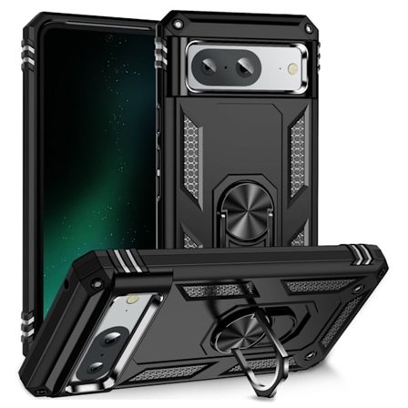 Google Pixel 8a Case with Ring Stand - Black