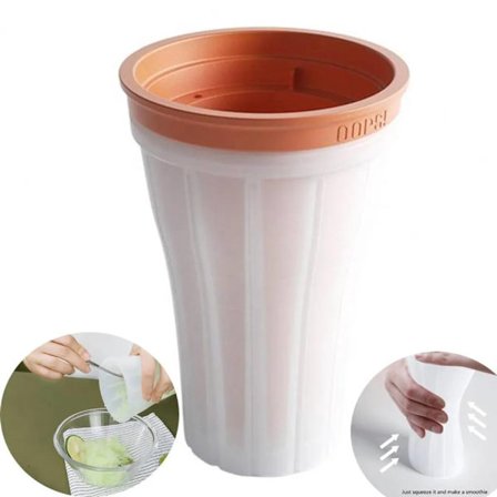 Squeeze Cup Maker, Slush Smoothie Cup, Slushy Maker Cup, Magic Quick Frozen Sundae, Ice Shake Cup, Portable Homemade Smoothie Cup (Orange)