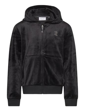 Diamante Zip Through Hoodie Tops Sweat-shirts & Hoodies Hoodies Black Juicy Couture
