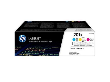 HP 201X - 3-pack - Høy ytelse - gul, cyan, magenta - original - LaserJet - tonerpatron (CF253XM)