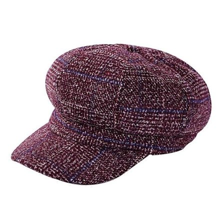 Dame Beret Newsboy Hatt Fransk Stil Caps Klassisk Høst Vår Vinter Hatter Tykk Rutete Ull Åttekantet Hatt