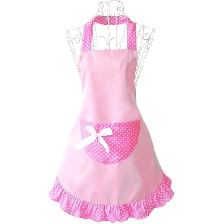 (Rosa) 1 stk søt jente sløyfe morsom halter ermeløs forkle kjøkken restaurant kvinner kake forkle wit